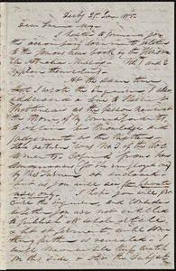Letter from Parker Pillsbury, Derby, [England], to Samuel May, 25 Jan. 1855