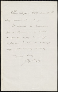 Letter from John Gorham Palfrey, Cambridge, [Mass.], to Samuel May, 1855, March [?]