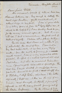 Letter from Samuel May, Leicester, Mass., to Richard Davis Webb, March 5, 1855