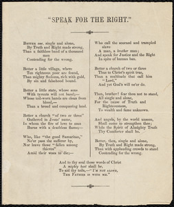 Poem to Samuel May: "Speak for the right."