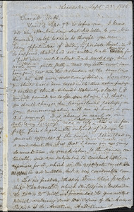 Letter from Samuel May, Leicester, [Mass.], to Richard Davis Webb, Sept. 23rd, 1855