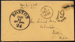 Letter from Richard Davis Webb, Dublin, to Samuel May, 21st December, 1855