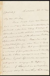 Letter from S. Alfred Steinthal, Bridgewater, [England], to Samuel May, Feb 21st, 1856