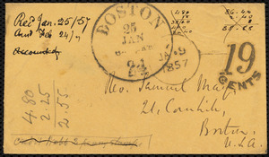 Letter from Richard Davis Webb, Dublin, to Samuel May, January 9, 1857