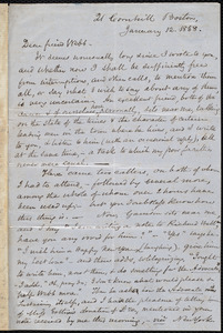 Letter from Samuel May, Boston, to Richard Davis Webb, January 12, 1858