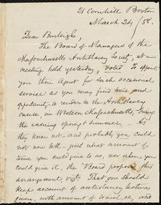 Letter from Samuel May, Boston, to Charles Calistus Burleigh, March 24 / 58