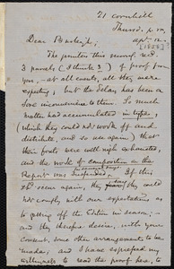 Letter from Samuel May, [Boston], to Charles Calistus Burleigh, April 12, [1858?]