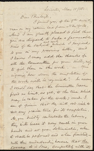 Letter from Samuel May, Leicester, [Mass.], to Charles Calistus Burleigh, May 18 / 58
