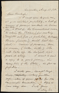 Letter from Samuel May, Leicester, [Mass.], to Charles Calistus Burleigh, Aug. 15 / 58