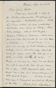 Letter from Samuel May, Boston, to Richard Davis Webb, Sept. 24, 1858