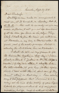 Letter from Samuel May, Leicester, [Mass.], to Charles Calistus Burleigh, Sept. 27, 1858