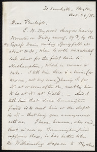 Letter from Samuel May, Boston, to Charles Calistus Burleigh, Oct. 26 / 58