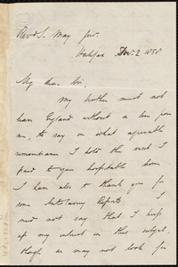 Letter from Russell Lant Carpenter, Halifax, [Canada], to Samuel May, Dec. 2, 1858