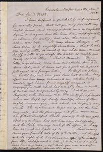 Letter from Samuel May, Leicester, Mass., to Richard Davis Webb, Nov. 7, 1858