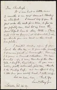 Letter from Samuel May, Leicester, [Mass.], to Charles Calistus Burleigh, Feb. 26, '59