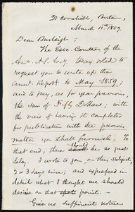Letter from Samuel May, Boston, to Charles Calistus Burleigh, March 11th, 1859