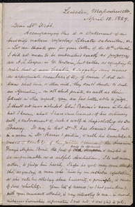 Letter from Samuel May, Leicester, Mass., to Richard Davis Webb, April 12, 1859
