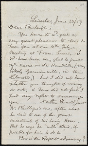 Letter from Samuel May, Leicester, [Mass.], to Charles Calistus Burleigh, June 23 / 59