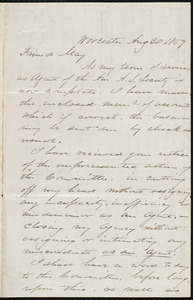 Letter from Joseph Avery Howland, Worcester, [Mass.], to Samuel May, Aug. 30, 1859