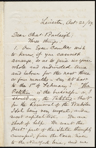 Letter from Samuel May, Leicester, [Mass.], to Charles Calistus Burleigh, Oct. 22 / 59
