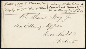 Letter from James Miller M'Kim, Philadelphia, to George Luther Stearns, Dec. 22nd, [1859]