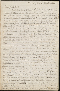 Letter from Samuel May, Leicester, [Mass.], to Richard Davis Webb, March 1, 1864