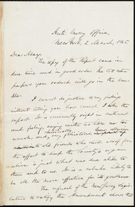 Letter from Oliver Johnson, New York, to Samuel May, 2 March, 1865