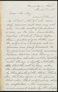 Letter from Mary Grew, Germantown, Philadelphia, to Samuel May, March 7th, 1865