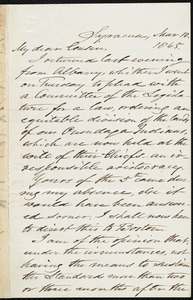 Letter from Samuel Joseph May, Syracuse, [N.Y.], to Samuel May, Mar. 10, 1865