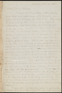 Letter from Samuel May, Leicester, [Mass.], to Richard Davis Webb, April 14, 1865