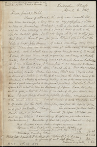 Letter from Samuel May, Leicester, Mass., to Richard Davis Webb, April 2, 1867