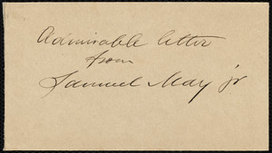 Letter from Samuel May, Leicester, [Mass.], to Samuel Joseph May