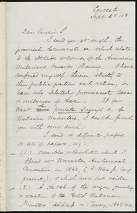 Letter from Samuel May, Leicester, [Mass.], to Samuel Joseph May, Sept. 28 / 68
