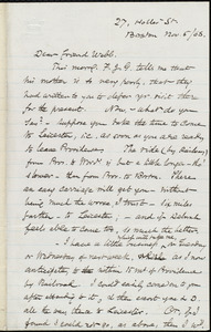 Letter from Samuel May, Boston, to Richard Davis Webb, Nov. 5 / 68