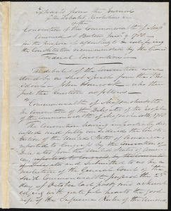 Extracts from the journal of the debates, resolutions, etc. of the convention of the commonwealth of Massachusetts