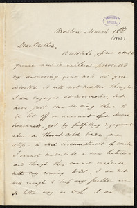 Letter from Wendell Phillips, Boston, to Samuel May, March 18th, [1842]