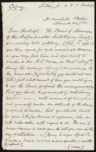 Copy of a letter from Samuel May, Boston, to Charles Calistus Burleigh, [March? 1858]