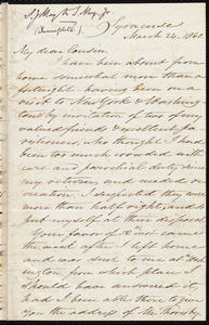 Letter from Samuel Joseph May, Syracuse, [N.Y.], to Samuel May, March 24, 1860