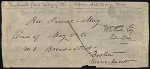 Fragment of an envelope to Samuel May