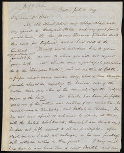 Letter from Samuel May, Boston, to John Bishop Estlin, July 2, 1849