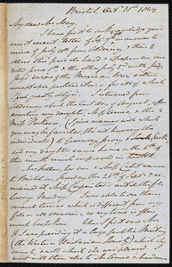 Letter from John Bishop Estlin, Bristol, to Samuel May, Oct. 31st, 1849