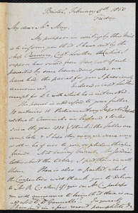 Letter from John Bishop Estlin, Bristol, to Samuel May, February 8th, 1850