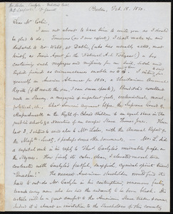 Letter from Samuel May, Boston, to John Bishop Estlin, Feb. 18, 1850