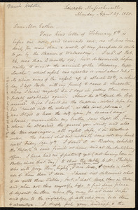 Letter from Samuel May, Leicester, Mass., to John Bishop Estlin, April 29, 1850