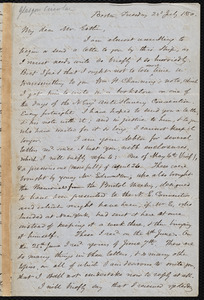 Letter from Samuel May, Boston, to John Bishop Estlin, 22nd July, 1850