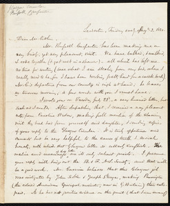 Letter from Samuel May, Leicester, [Mass.], to John Bishop Estlin, Aug. 2, 1850