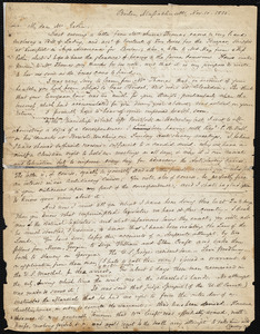 Letter from Samuel May, Boston, to John Bishop Estlin, Nov. 10, 1850