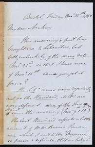 Letter from John Bishop Estlin, Bristol, to Samuel May, Dec. 13th, 1850