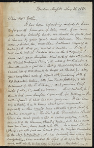 Letter from Samuel May, Boston, to John Bishop Estlin, May 26, 1851