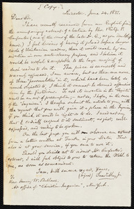 Letter from Samuel May, [Leicester, Mass.?], to John Bishop Estlin, [June 24, 1851?]